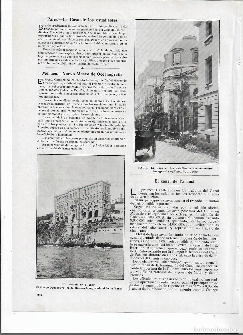 Coleccionismo: A&Ntilde;O 1910 RECORTE PRENSA MONACO NUEVO MUSEO DE OCEANOGRAFIA UN PALACIO EN EL MAR