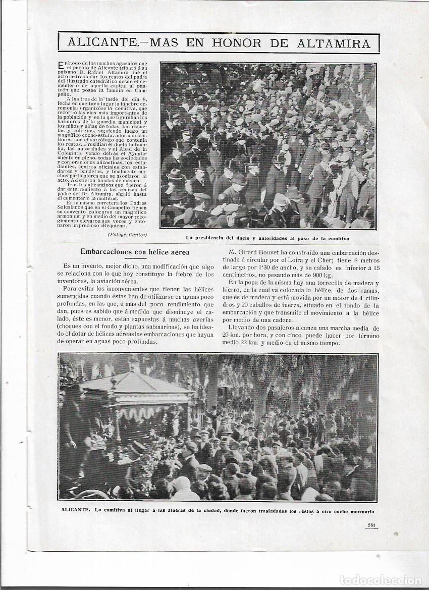 Sammelleidenschaft Papier: A&Ntilde;O 1910 RECORTE PRENSA ALICANTE ENTIERRO RESTOS MORTALES RAFAEL ALTAMIRA COMITIVA FUNEBRE