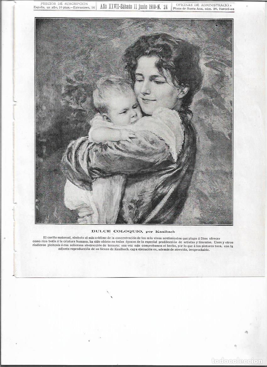 Sammelleidenschaft Papier: A&Ntilde;O 1910 RECORTE PRENSA PINTURA REPRODUCCION DULCE COLOQUIO CARI&Ntilde;O MATERNAL CUADRO KAULBACH