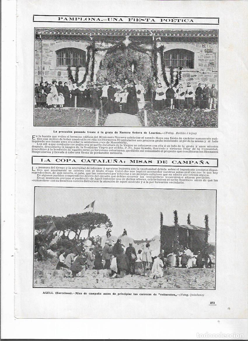 Coleccionismo: A&Ntilde;O 1910 RECORTE PRENSA PAMPLONA GRUTA VIRGEN DE LOURDES PROCESION HERMANOS HOSPITALARIOS