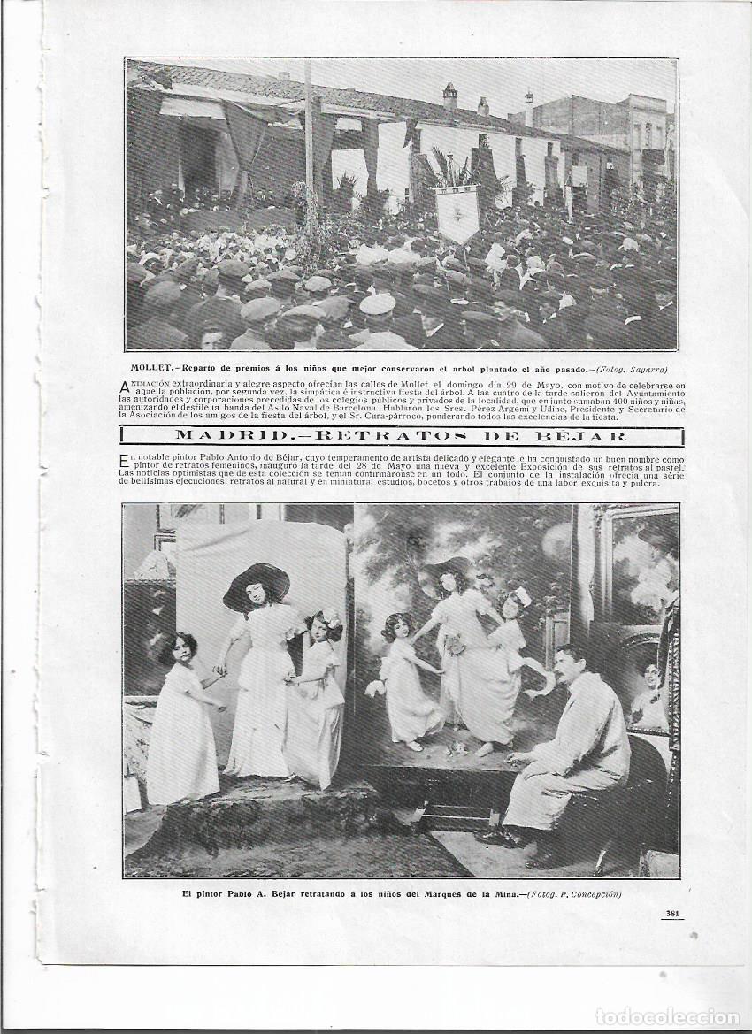 Sammelleidenschaft Papier: A&Ntilde;O 1910 RECORTE PRENS MOLLET FIESTA DEL ARBOL REPARTO PREMIOS DESFILE BANDA MUSICA ASILO NAVAL BCNA