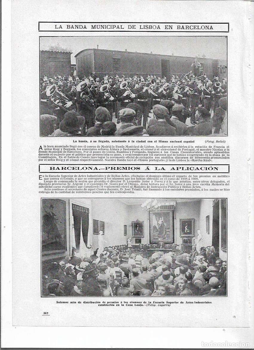 Sammelleidenschaft Papier: A&Ntilde;O 1910 RECORTE PRENSA BANDA MUNICIPAL DE MUSICA DE LISBOA EN BARCELONA