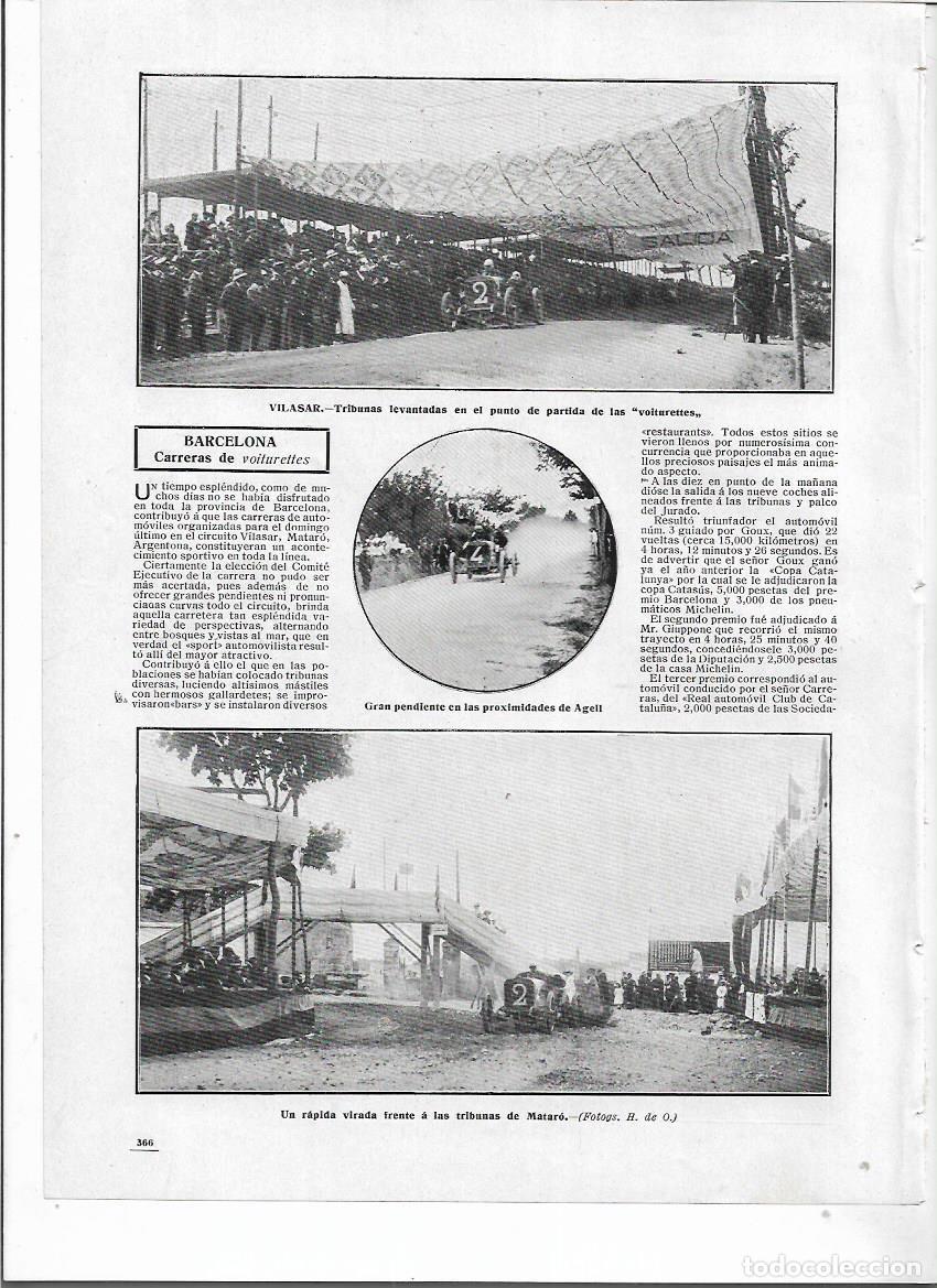 Collecting paper: A&Ntilde;O 1910 RECORTE PRENSA CARRERAS DE VOITURETTES EN VILASSAR AGELL MATARO GANADOR GOUX COPA CATALU&Ntilde;A