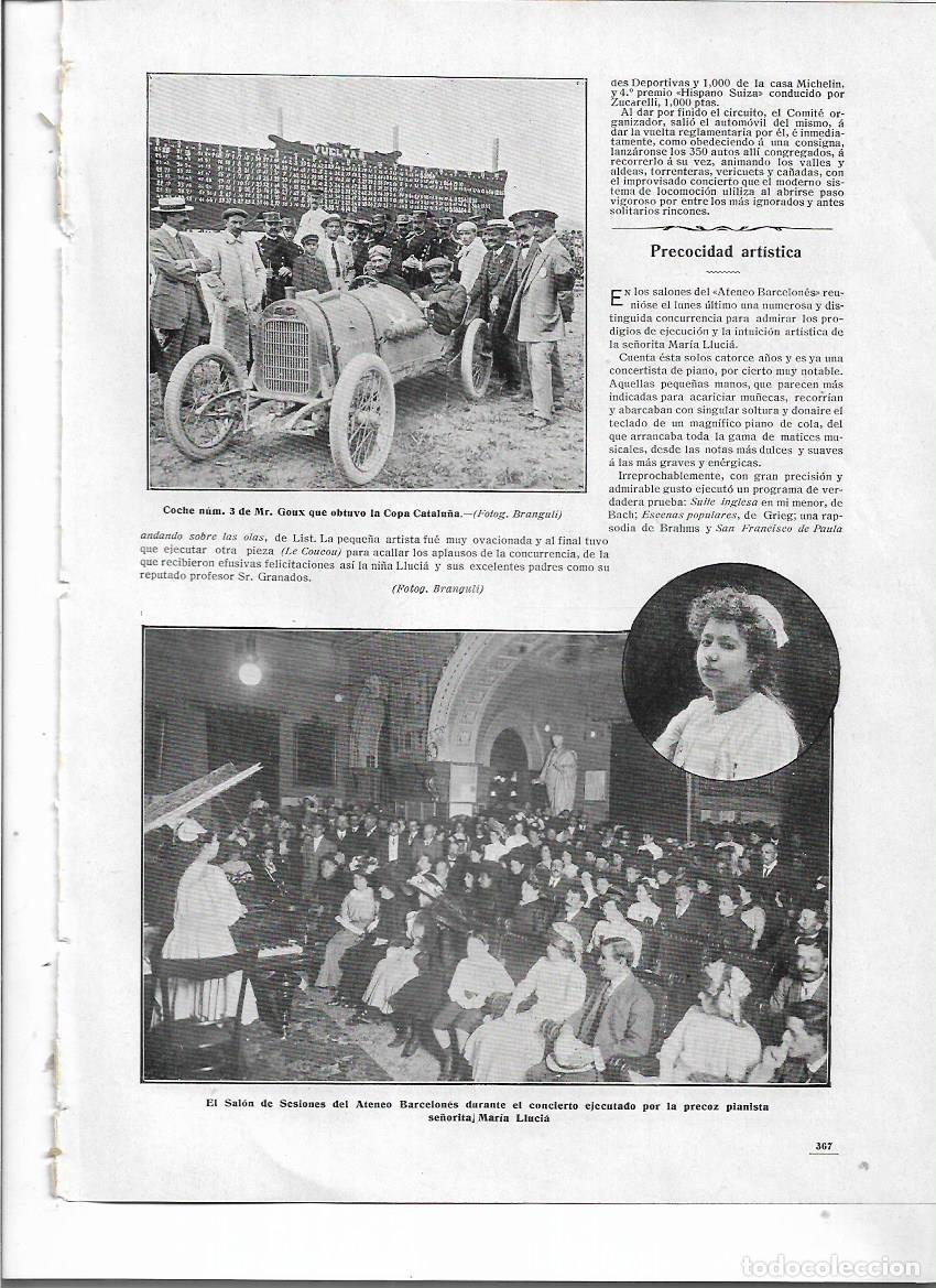 Colecionismo: A&Ntilde;O 1910 RECORTE PRENSA ATENEO DE BARCELONA SALON DE SESIONES CONCIERTO JOVEN PIANISTA MARIA LLUCIA