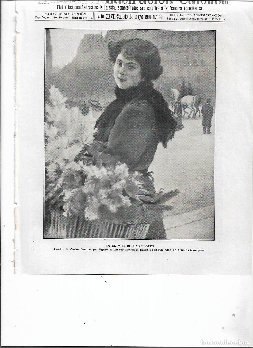 Colecionismo: A&Ntilde;O 1910 RECORTE PRENSA PINTURA REPRODUCCION EN EL MES DE LAS FLORES CUADRO CARLOS STETTEN