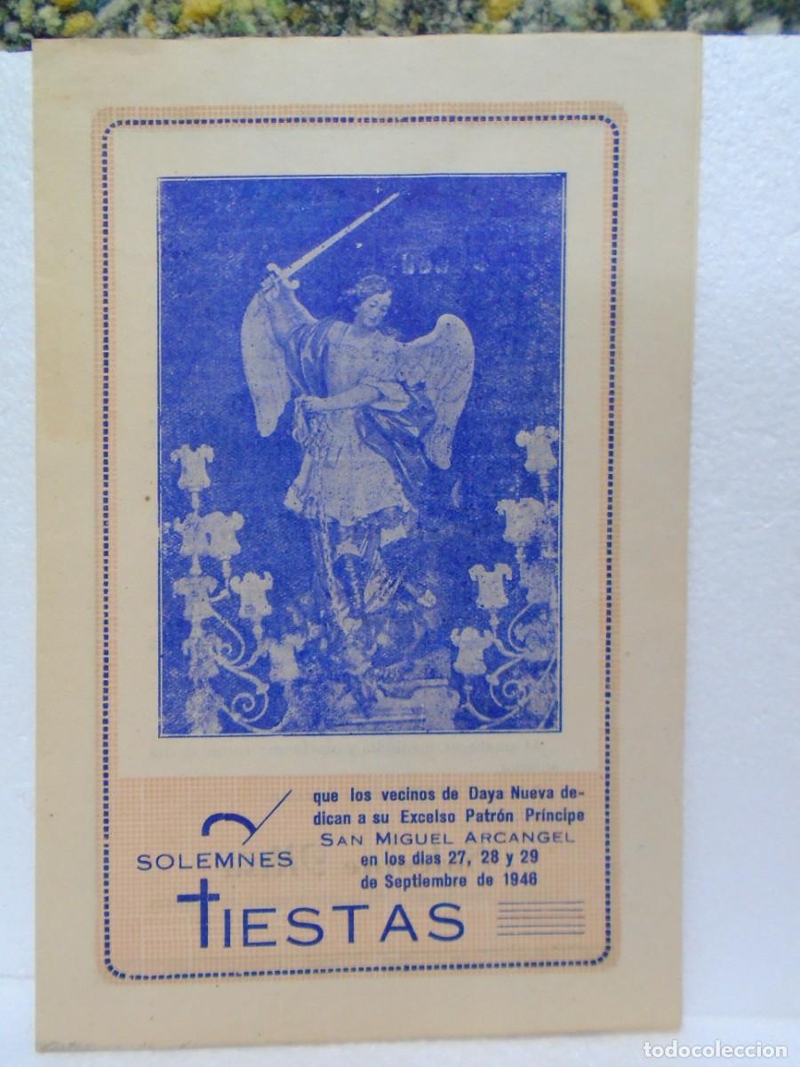 Coleccionismo: DAYA NUEVA(ALICANTE)FIESTAS A SAN MIGUEL ARCANGEL,PATRON,PROGRAMA 1946.