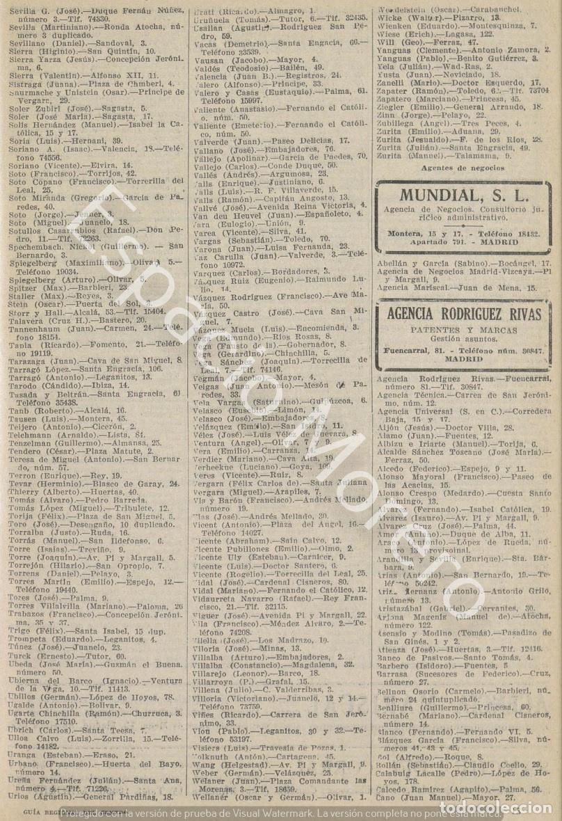 Collecting paper: Publicidad de 1930 Madrid: Agencia de negocios Mundial. Agencia Rodriguez Rivas