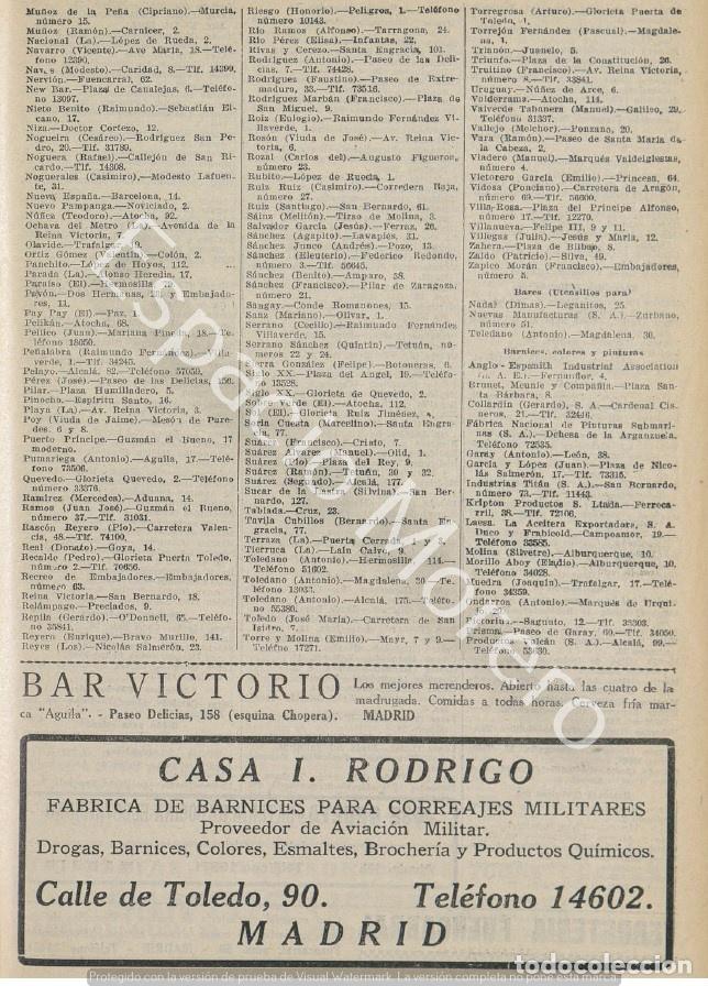 Collezionismo: Publicidad de 1930 Madrid: Bar Victorio. Casa I. Rodrigo