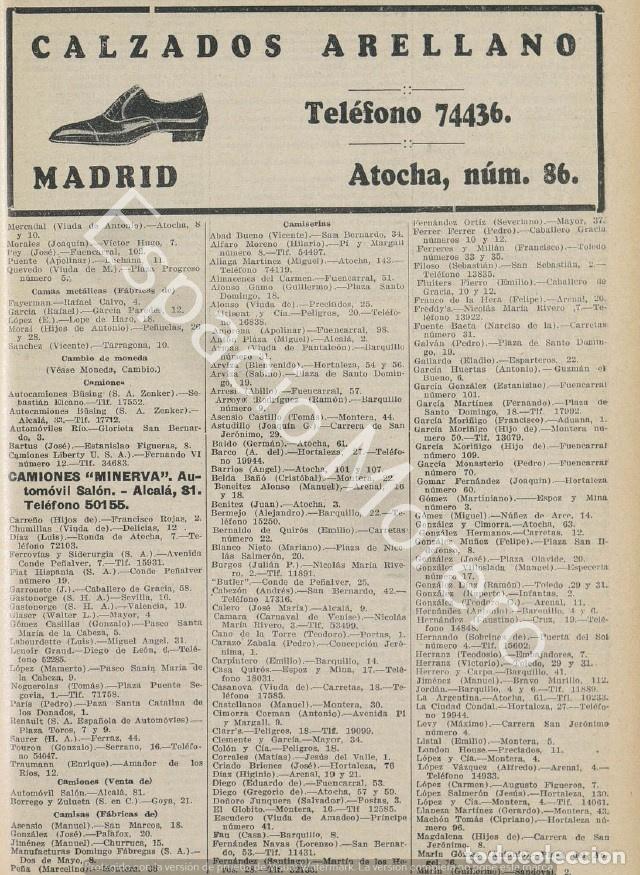 Coleccionismo: Publicidad de 1930 Madrid: Calzados Arellano