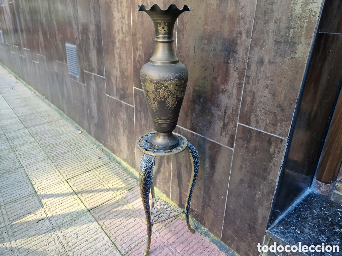 Coleccionismo: MESA Y GARRON EN BRONCE LABRADO - Foto 3