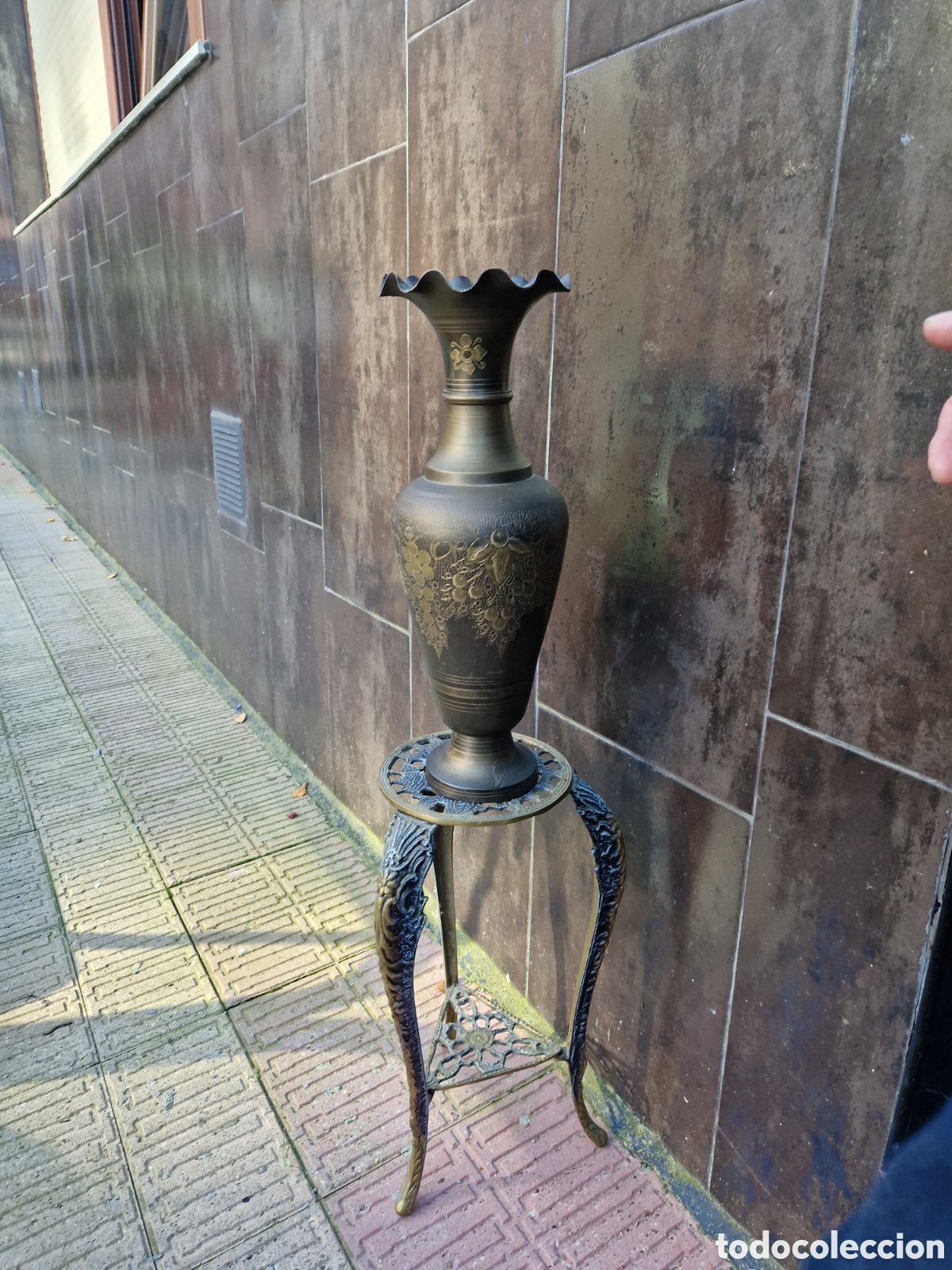 Coleccionismo: MESA Y GARRON EN BRONCE LABRADO - Foto 6