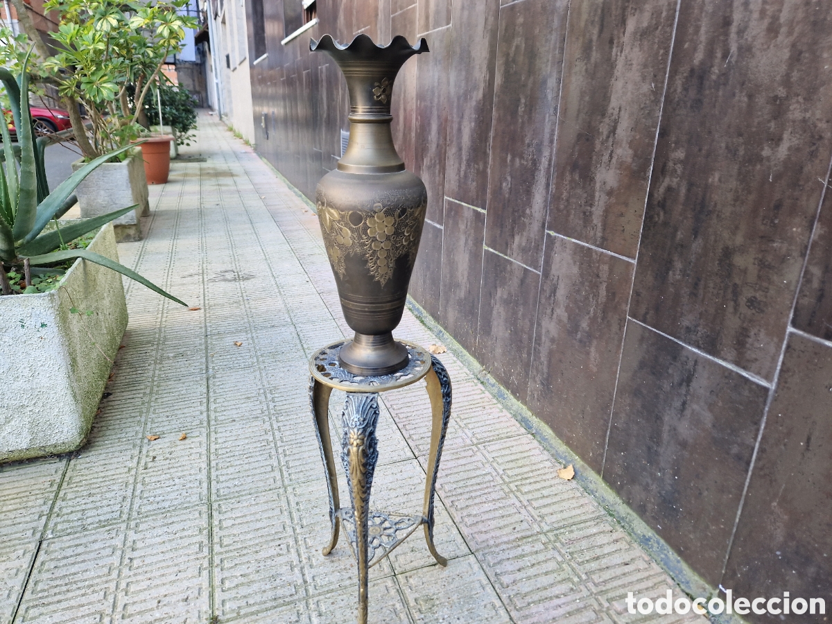 Coleccionismo: MESA Y GARRON EN BRONCE LABRADO - Foto 8