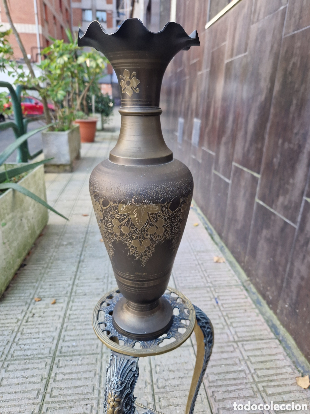 Coleccionismo: MESA Y GARRON EN BRONCE LABRADO - Foto 9