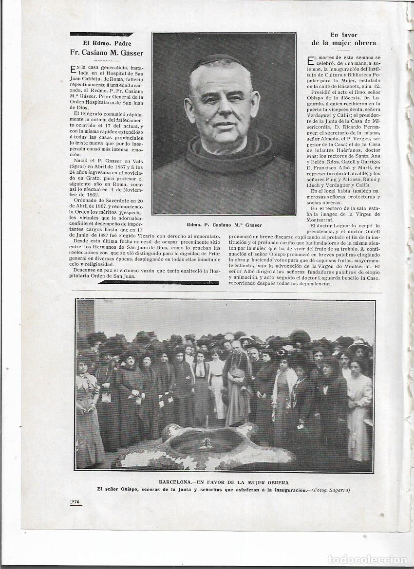 Colecionismo: A&Ntilde;O 1910 RECORTE PRENSA BARCELONA INAUGURACION INSITITUTO CULTURA Y BIBLIOTECA POPULAR MUJER OBRERA