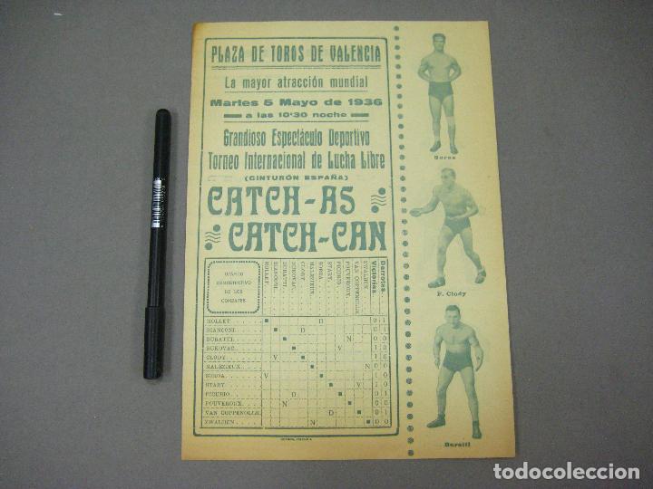 Coleccionismo: PROGRAMA DE BOXEO CATCH AS CATCH CAN. VALENCIA 1936 - Foto 1