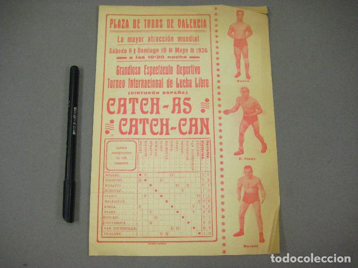 Coleccionismo: PROGRAMA DE BOXEO CATCH AS CATCH CAN. VALENCIA 1936 - Foto 1