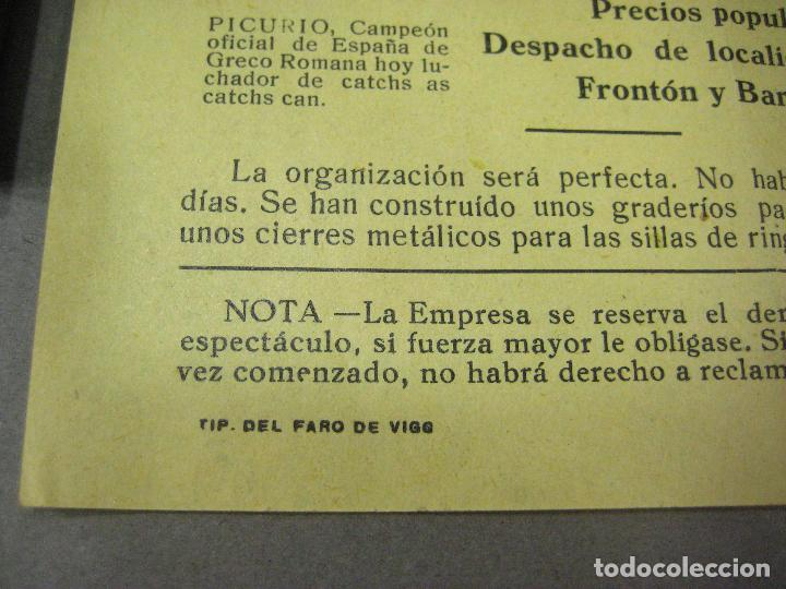 Coleccionismo: PROGRAMA DE BOXEO O LUCHA LIBRE DE VIGO 1936 - Foto 2