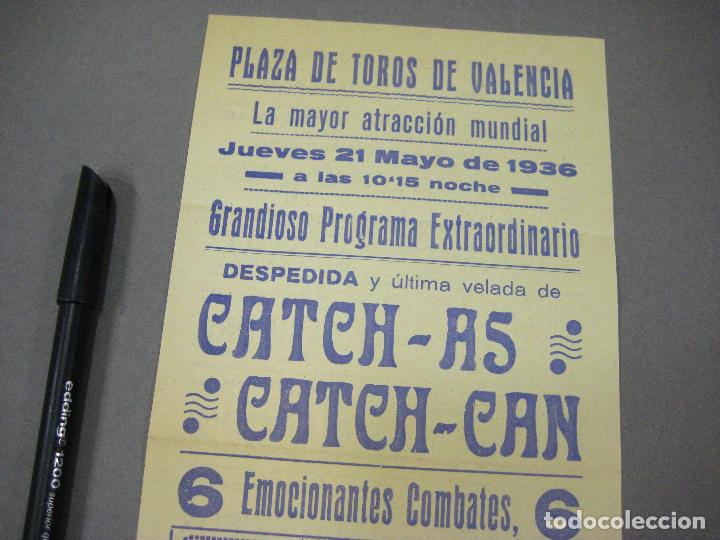 Coleccionismo: PROGRAMA DE CATCH AS CATCH CAN DE LA PLAZA DE TOROS DE VALENCIA 1936 - Foto 2