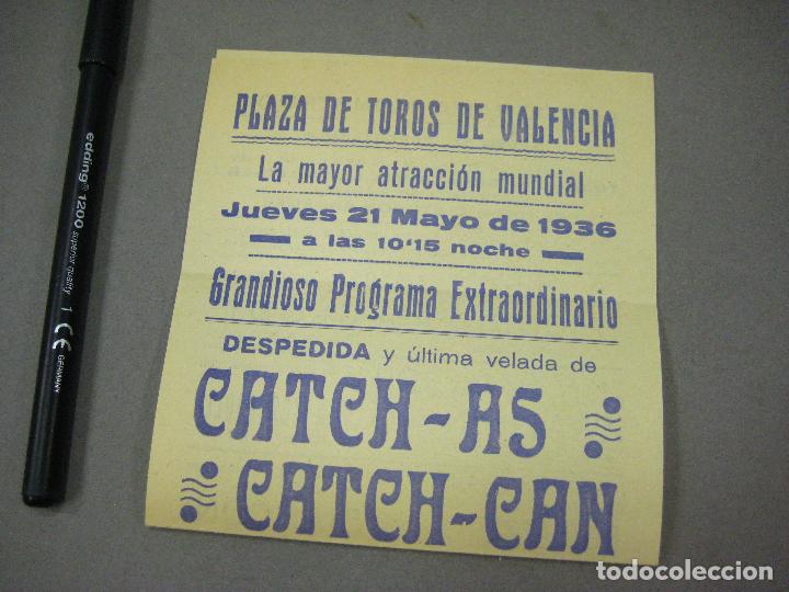 Coleccionismo: PROGRAMA DE CATCH AS CATCH CAN DE LA PLAZA DE TOROS DE VALENCIA 1936 - Foto 4