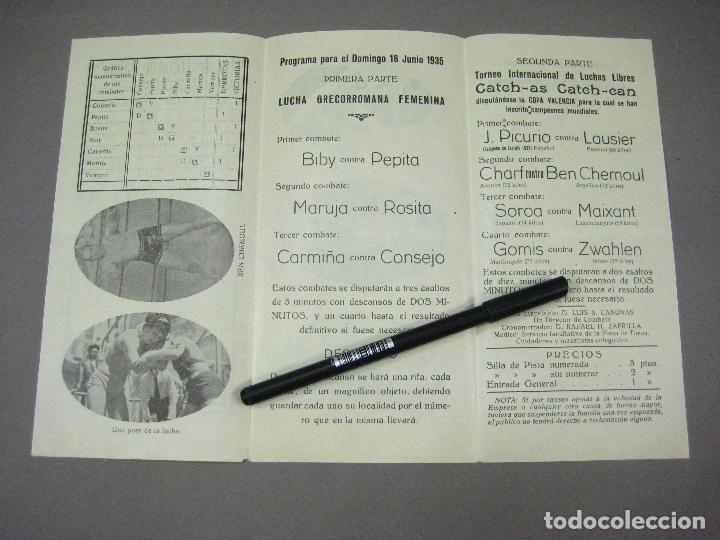 Coleccionismo: PROGRAMA DE CATCH AS CATCH CAN DE LANPLAZA DE TOROS DEVALENCIA 1936 - Foto 2