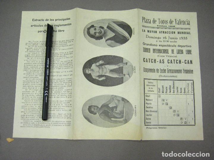 Coleccionismo: PROGRAMA DE CATCH AS CATCH CAN DE LANPLAZA DE TOROS DEVALENCIA 1936 - Foto 3