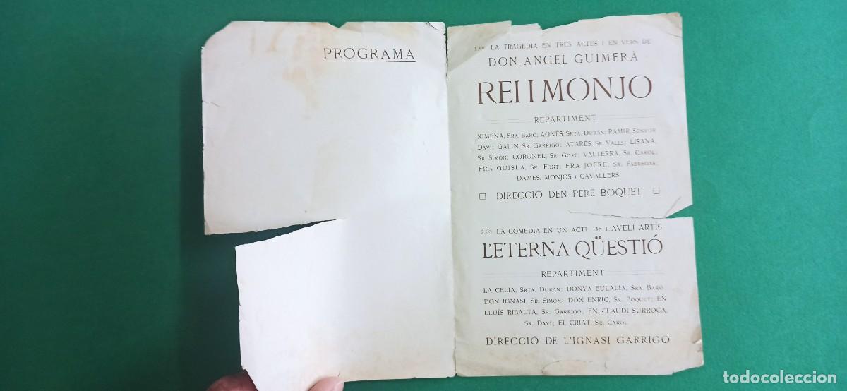 Coleccionismo: Antiguo programa Funci&oacute; dHonor dedicada a Pius Davi. Ateneu Obrer. 1913. - Foto 3
