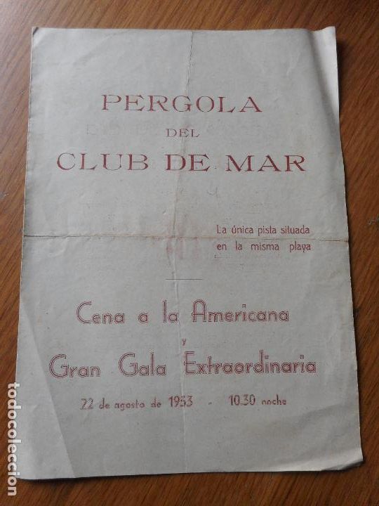 Coleccionismo: PROGRAMA MENU CLUB DE MAR SITGES 1953. ANDRES DE SANDRA ORQUESTA. TRIO VADELL. ANITA GUIRAU.