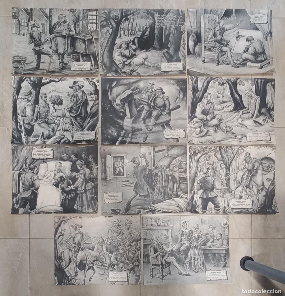 Coleccionismo: ANTIGUAS LAMINAS CON GRABADOS DE DON QUIJOTE DE LA MANCHA