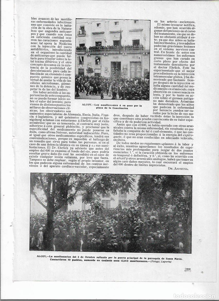 Colecionismo: A&Ntilde;O 1910 RECORTE PRENSA ALCOY ALCOI MANIFESTACION CONTRA ESCUELA LAICA ? PLAZA CONSTITUCION