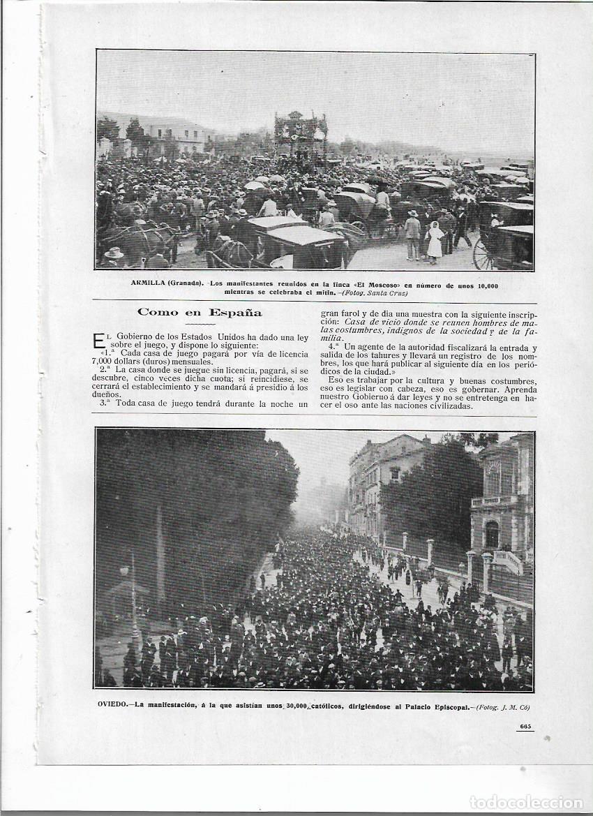 Colecionismo: A&Ntilde;O 1910 RECORTE PRENSA OVIEDO MANIFESTACION CONTRA ENSE&Ntilde;ANZA LAICA ? DIRECCION AL PALACIO EPISCOPAL