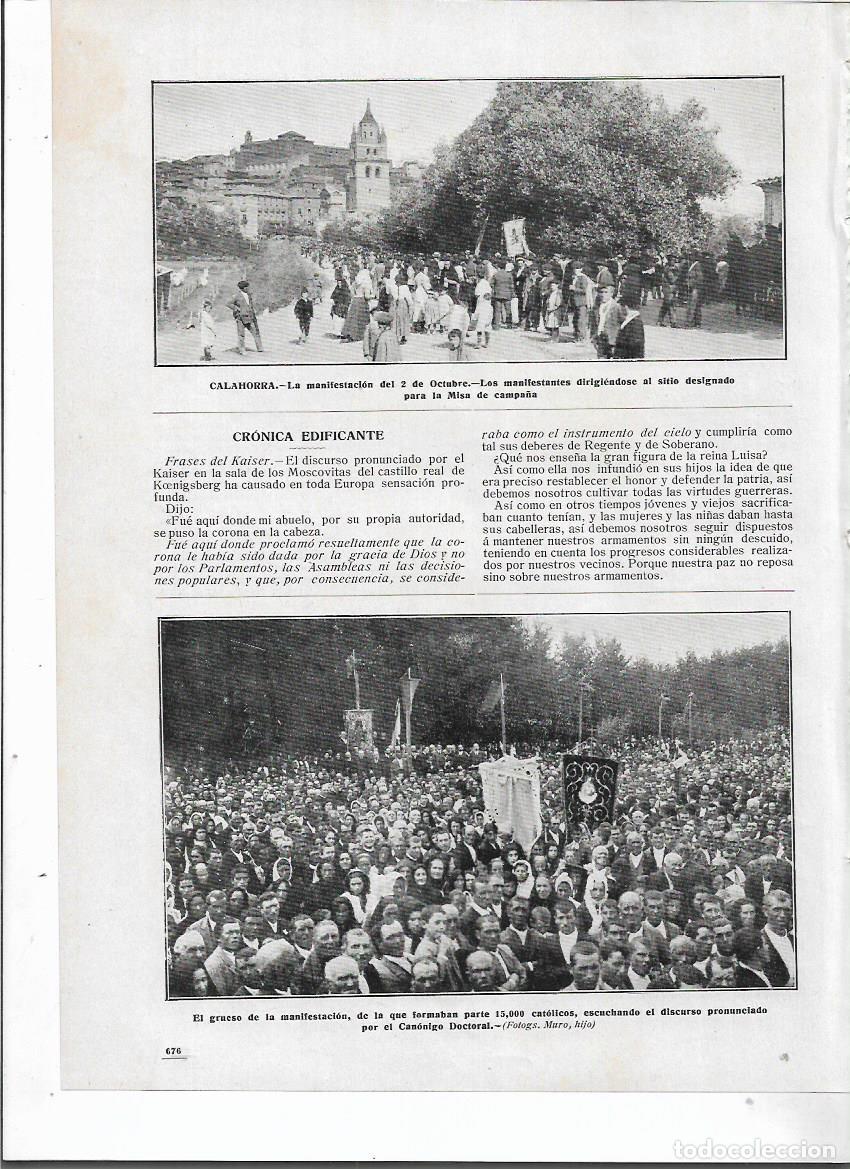 Colecionismo: A&Ntilde;O 1910 RECORTE PRENSA CALAHORRA MANIFESTACION CONTRA ENSE&Ntilde;ANZA LAICA MISA DE CAMPA&Ntilde;A