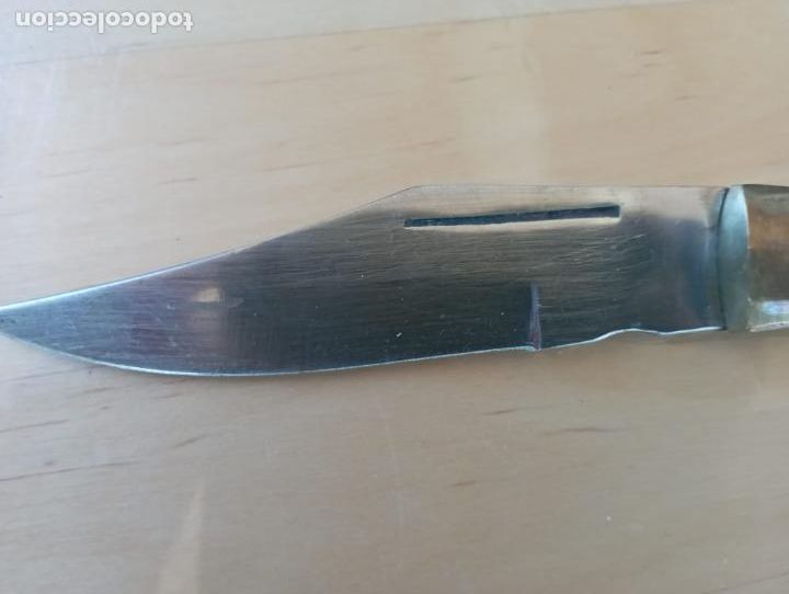 Coleccionismo: NAVAJA MANGO DE MADERA Y BRONCE. - Foto 4
