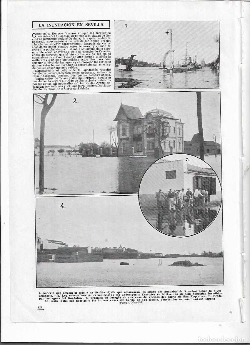 Coleccionismo: A&Ntilde;O 1910 RECORTE PRENSA SEVILLA INUNDACIONES BARRIO SAN ROQUE HOTEL CEMENTERIO CANONIGOS PRADO JUSTA