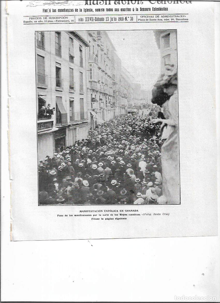 Collecting paper: A&Ntilde;O 1910 RECORTE PRENSA GRANADA CALLE REYES CATOLICOS MANIFESTACION CONTRA LA ENSE&Ntilde;ANZA LAICA