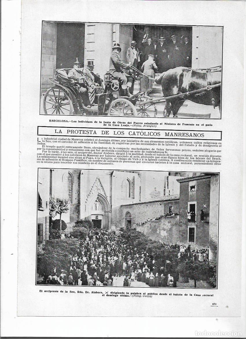 Coleccionismo: A&Ntilde;O 1910 RECORTE PRENSA MANRESA PROTESTA MANIFESTACION CATOLICA RDO ALABERN LA SEU ENSE&Ntilde;ANZA LAICA