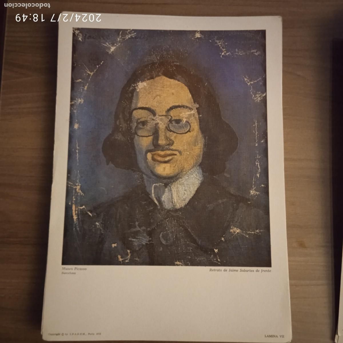 Coleccionismo: L&aacute;mina pintura del Museo Picasso, de Barcelona.24x34 CMS. Retrato de Jaime Sabartes de frente