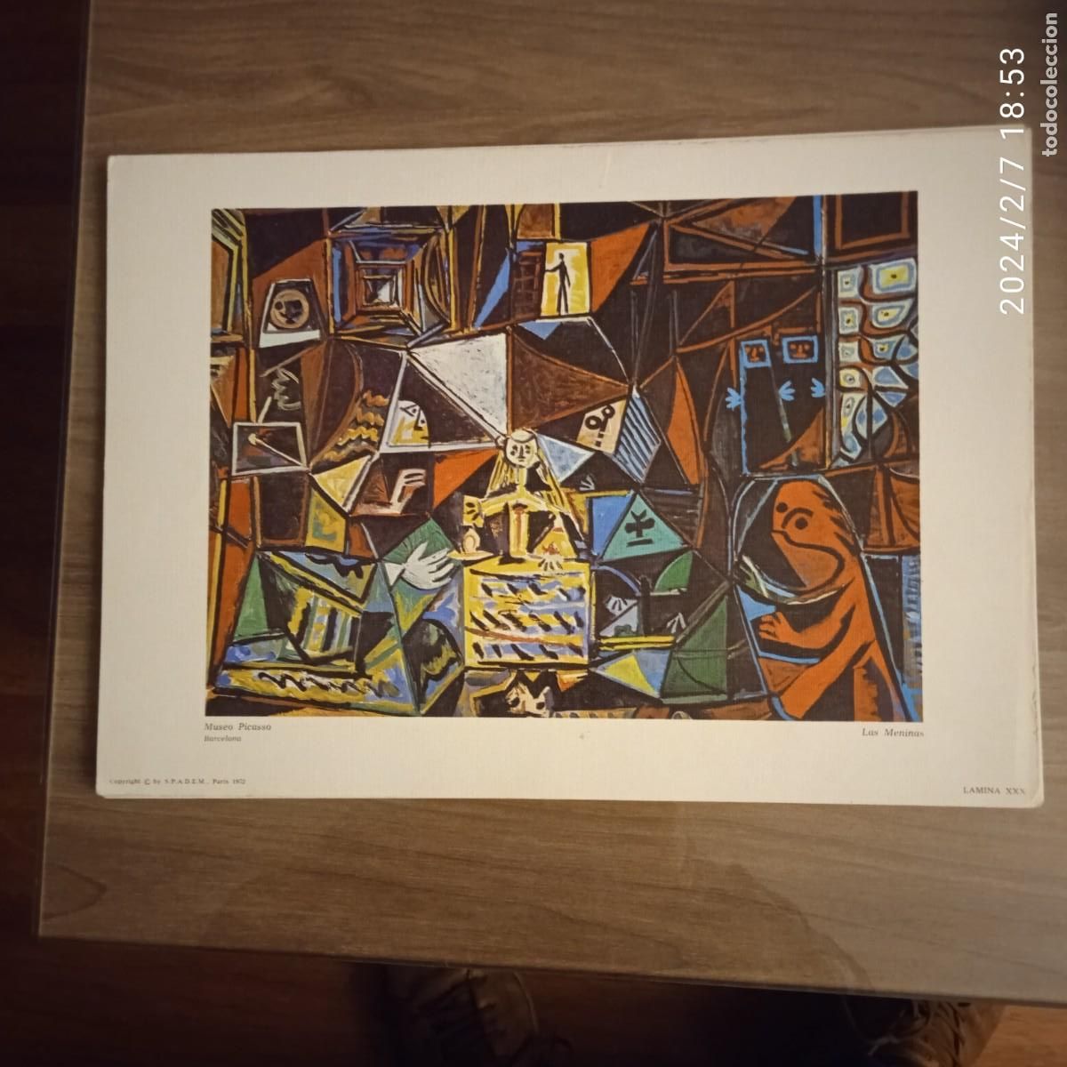 Coleccionismo: L&aacute;mina pintura del Museo Picasso, de Barcelona.24x34 CMS.Las Meninas