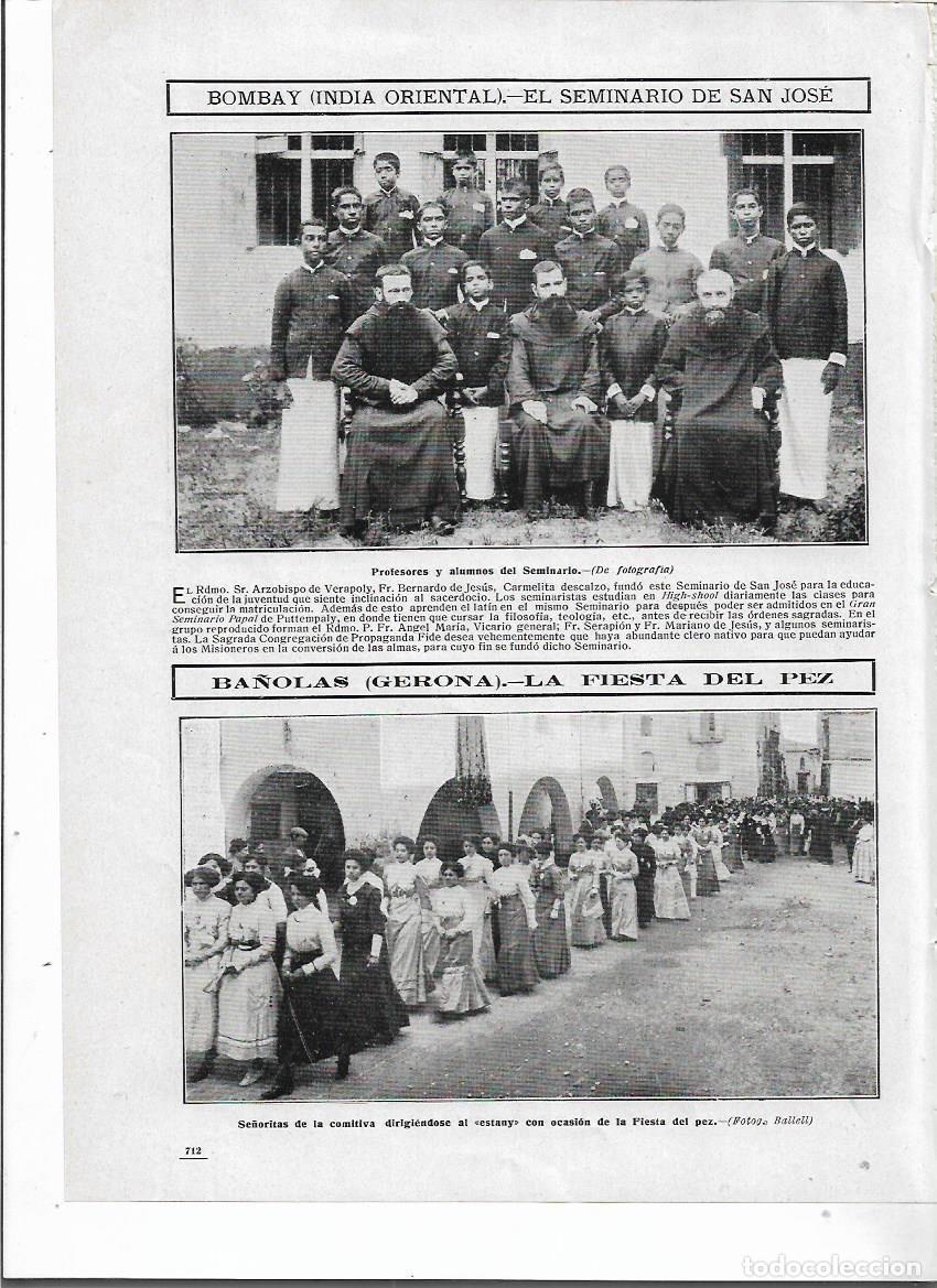 Colecionismo: A&Ntilde;O 1910 RECORTE PRENSA BANYOLES BA&Ntilde;OLAS FIESTA DEL PEZ ESTANY EXPOSICION PISCICULTURA