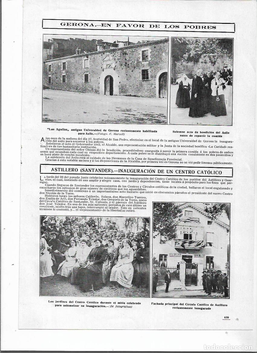 Colecionismo: A&Ntilde;O 1910 RECORTE PRENSA GIRONA ANTIGUA UNIVERSIDAD LAS AGUILAS HABILITADA PARA ASILO DE LOS POBRES