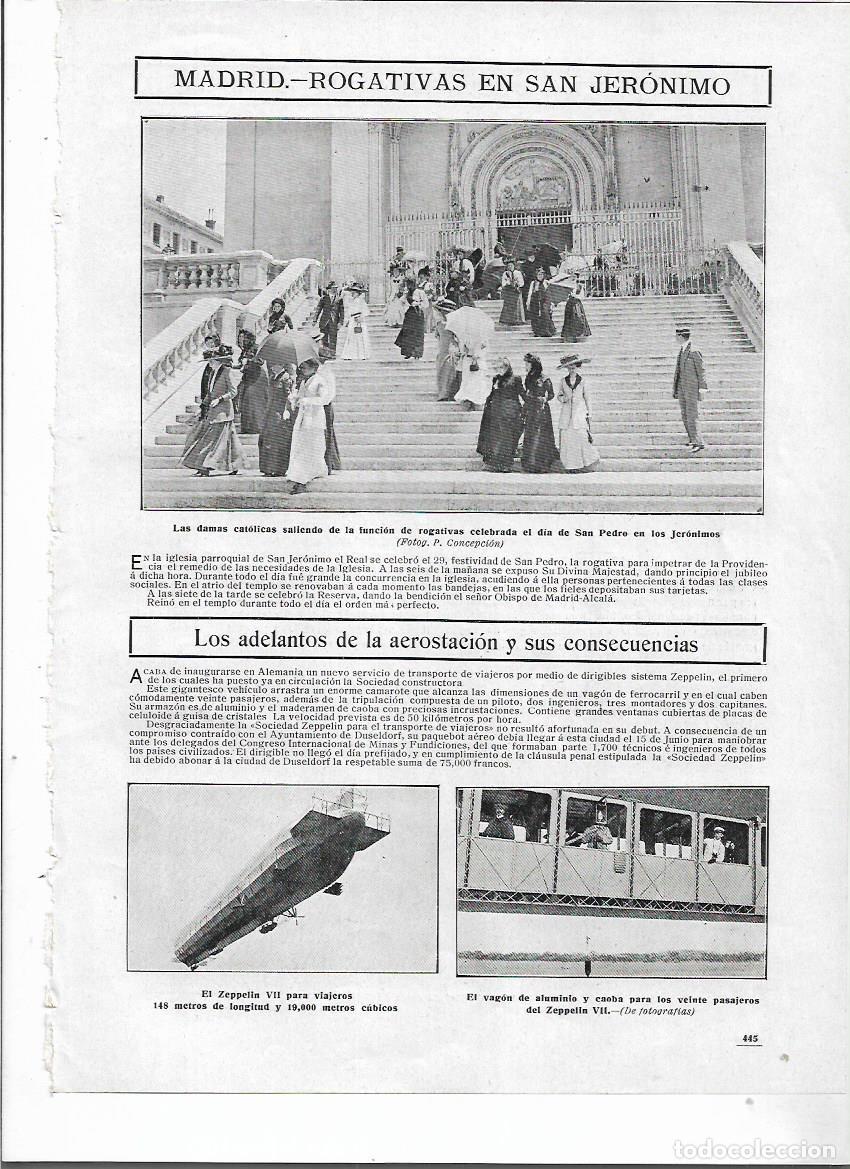 Colecionismo: A&Ntilde;O 1910 RECORTE PRENSA AVIACION AEROSTATICA ZEPELIN VII PARA VIAJEROS VEINTE PASAJEROS