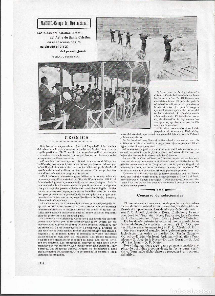 Colecionismo: A&Ntilde;O 1910 RECORTE PRENSA MADRID NI&Ntilde;OS BATALLON INFANTIL ASILO SANTA CRISTINA CONCURSO DE TIRO