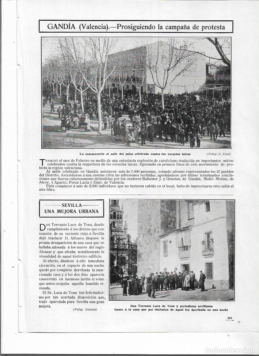 Colecionismo: A&Ntilde;O 1910 RECORTE PRENSA SEVILLA MEJORA URBANA DERRIBO DE UNA CASA AL LADO DEL ALCAZAR