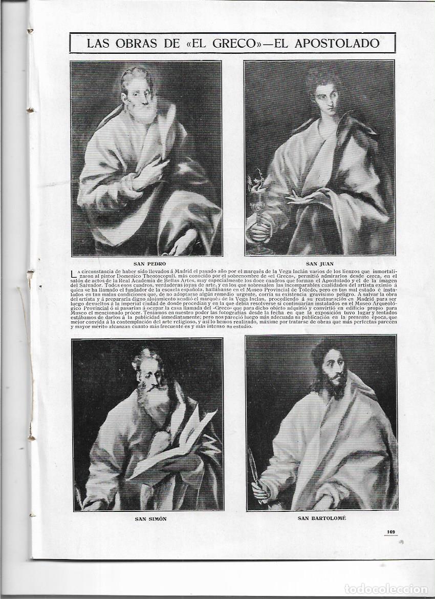 Colecionismo: A&Ntilde;O 1910 RECORTE PRENSA PINTURA OBRA EL GRECO EL APOSTOLADO CUADROS DE LOS APOSTOLES