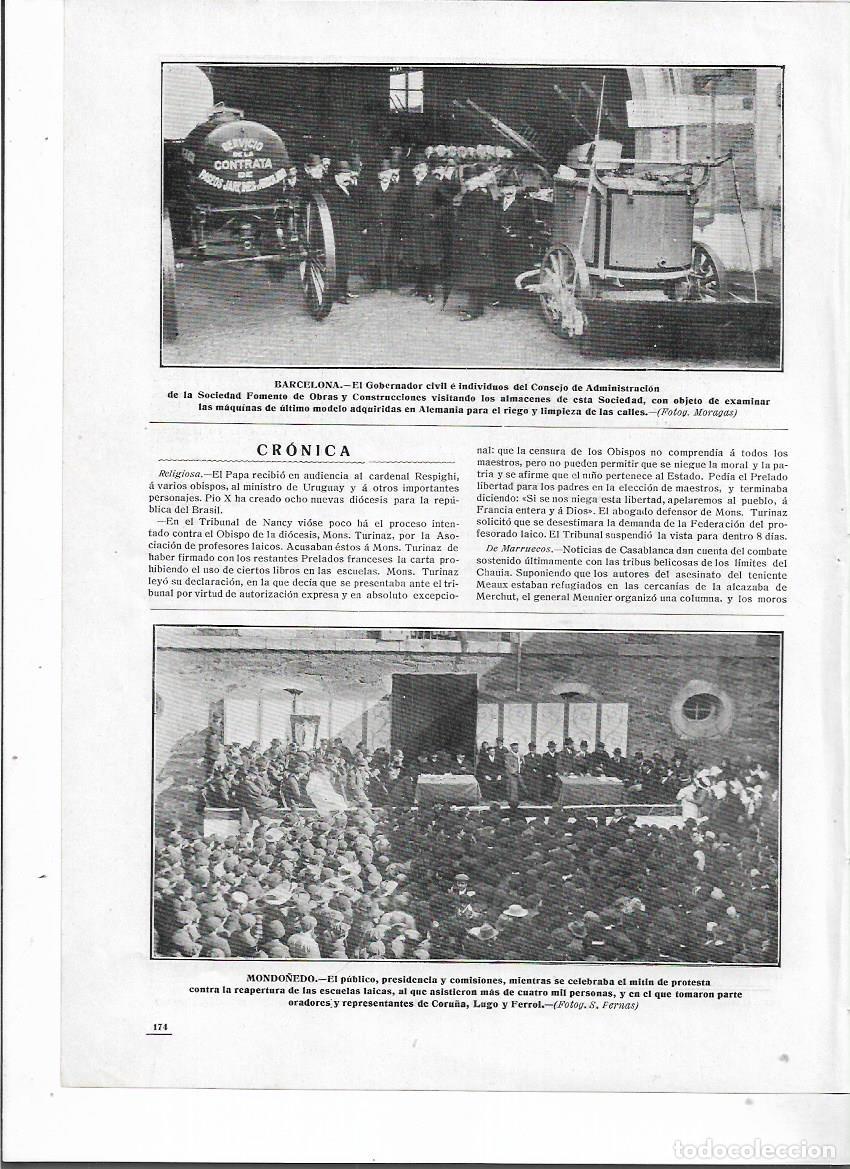 Colecionismo: A&Ntilde;O 1910 RECORTE PRENSA BARCELONA NUEVA MAQUINARIA SERVICIO DE LIMPIEZA Y RIEGO DE LAS CALLES