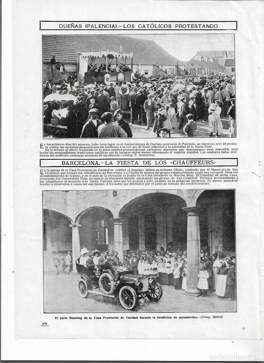 Collectionnisme: A&Ntilde;O 1910 RECORTE PRENSA DUE&Ntilde;AS PALENCIA MANIFESTACION CATOLICA PROTESTA CONTRA ENSE&Ntilde;ANZA LAICA ?