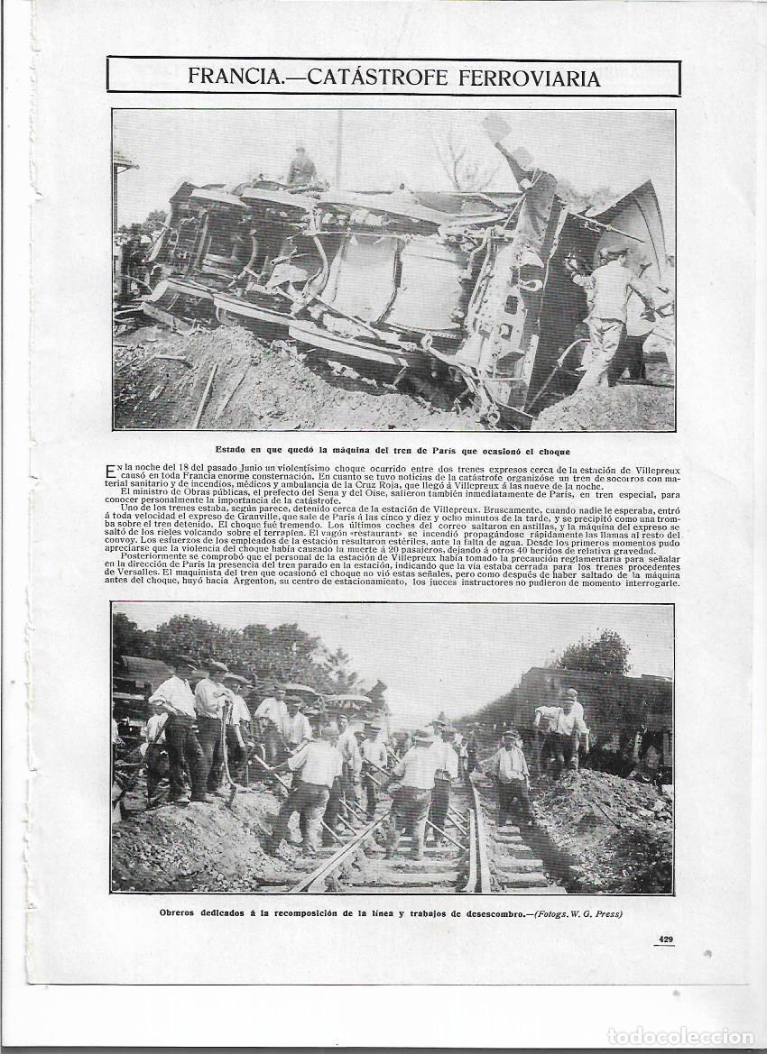 Collectionnisme: A&Ntilde;O 1910 RECORTE PRENSA FRANCIA CATASTROFE ACCIDENTE CHOQUE DEL TREN DE PARIS