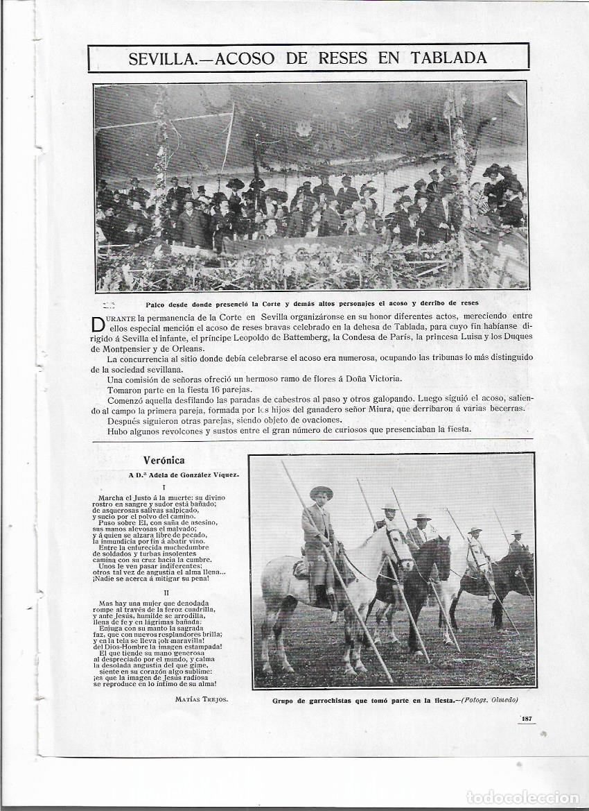 Collectionnisme: A&Ntilde;O 1910 RECORTE PRENSA SEVILLA TABLADA FIESTA ACOSO DERRIBO DE RESES GARROCHISTAS