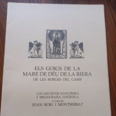 Coleccionismo: ELS GOIGS DE LA MARE DE DÉU DE LA RIERA. BORDES DEL CAMP. CARPETA 14 FACSÍMILS 1991