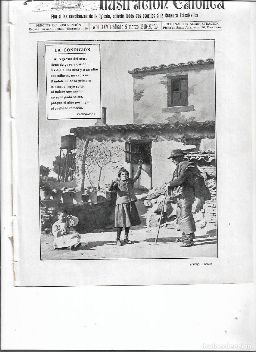 Coleccionismo: A&Ntilde;O 1910 RECORTE PRENSA POESIA LA CONDICION DE CAMPOAMOR FOTOGRAFIA ILUSTRATIVA DE ASENJO