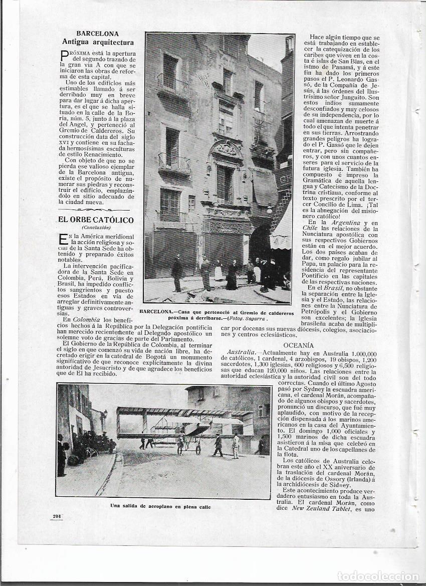 Coleccionismo: A&Ntilde;O 1910 RECORTE PRENSA BARCELONA CASA DEL GREMIO DE CALDEREROS PROXIMA A DERRIBARSE